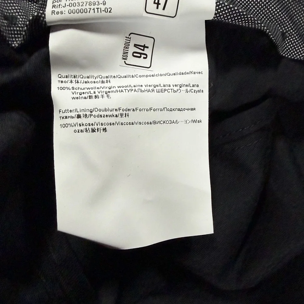 Hugo Boss Dress Suit Pants Mens 32R Black Unhemmed Wool NEW